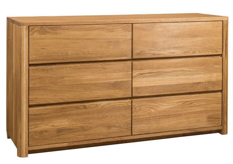 Commode en chêne massif 6 tiroirs Eliza 140 cm - Photo n°1