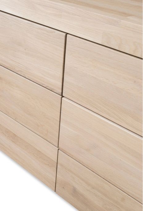 Commode en chêne massif blanchi 6 tiroirs Nordo 168 cm - Photo n°6