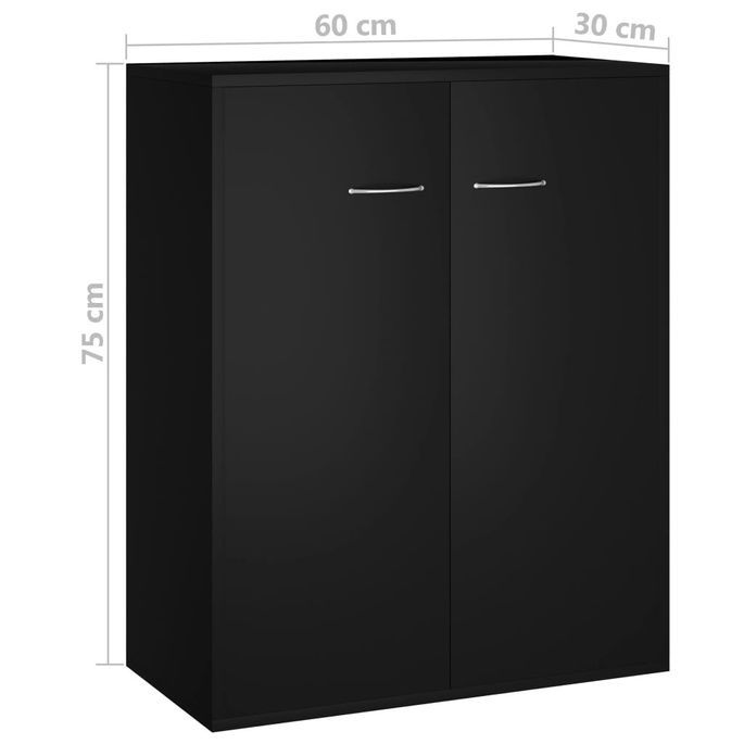Commode Noir 60x30x75 cm 2 - Photo n°7