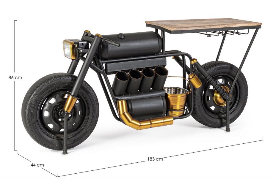 Console bar moto acier mat 183 cm - Photo n°9
