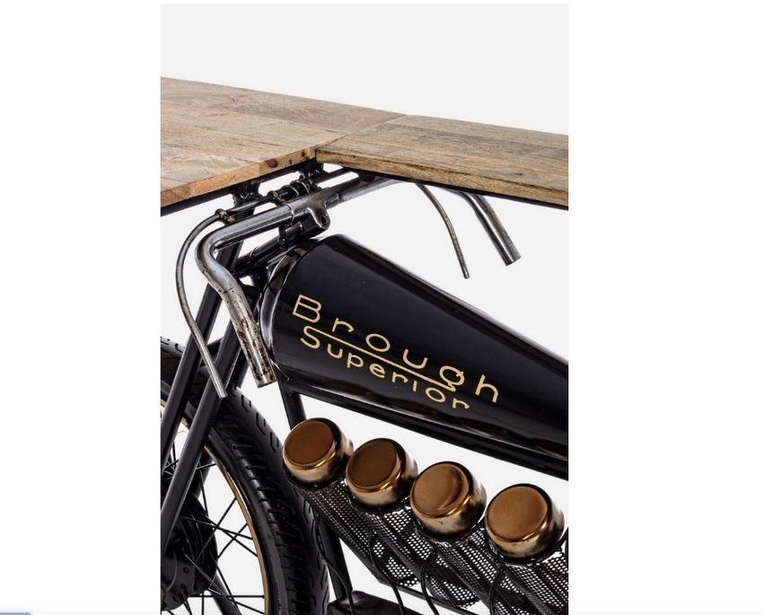 Console bar replique de moto acier mat noir 183 cm - Photo n°8