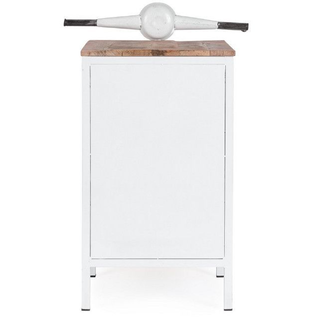 Console bar Vespa acier jaune et blanc mat avec étagere 104 cm - Photo n°4