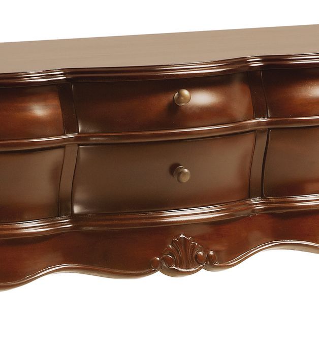 Console en bois d'acajou marron 6 tiroirs Castle 108 cm - Photo n°7