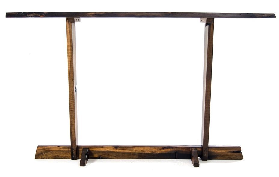 Console en bois de noyer vernis mat fait main Ankla 131 cm - Photo n°4