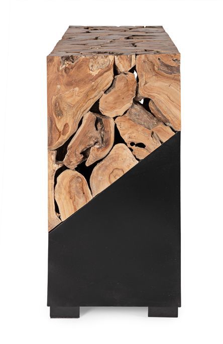 Console en racines de teck et acier noir Greka 120 cm - Photo n°3