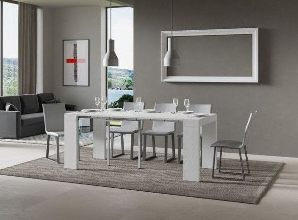 Console extensible blanche 12 personnes 40 à 300 cm Ribo - Photo n°4