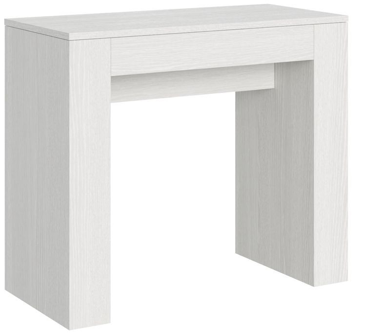 Console extensible bois blanc 8 personnes 40 à 198 cm Madone - Photo n°1