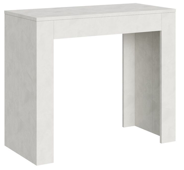 Console extensible bois blanc spatulé 12 personnes 42 à 302 cm Luido - Photo n°1