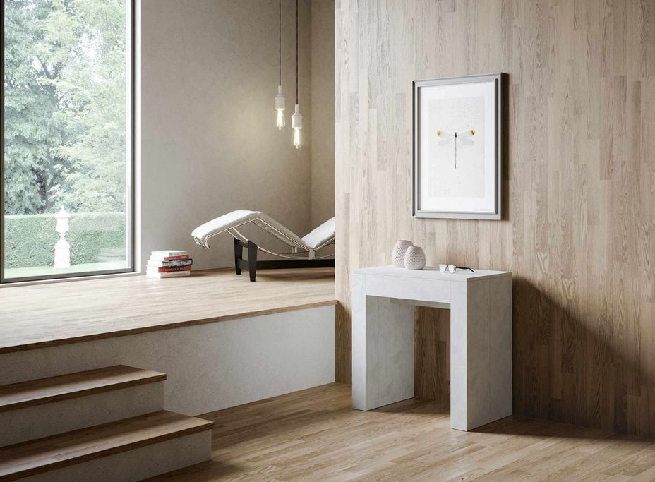 Console extensible bois blanc spatule 12 personnes 47 à 299 cm Aloavy - Photo n°2