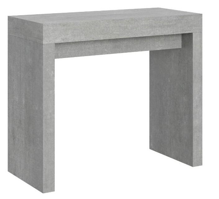 Console extensible bois gris ciment 8 personnes 40 à 196 cm Ribo - Photo n°1