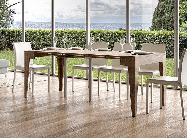 Console extensible bois marron 8 personnes 42 à 198 cm Kanda - Photo n°3