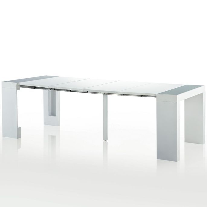 Console extensible laqué blanc Jade 50/250 cm - Photo n°3