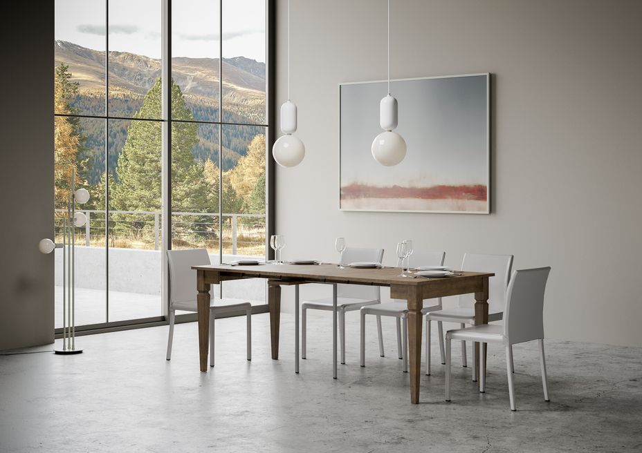 Console extensible noyer foncé 14 personnes 48 à 308 cm Impiriy - Photo n°4