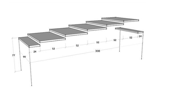 Console extensible noyer foncé 14 personnes 48 à 308 cm Impiriy - Photo n°6