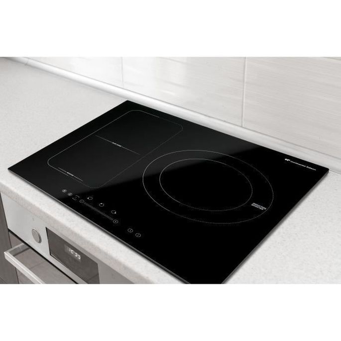 CONTINENTAL EDISON Table de cuisson induction 3 zones dont 1 zone modulable 6500W L60 x P49