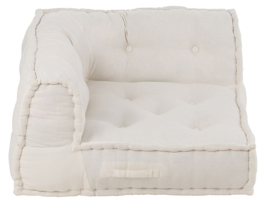Coussin siège d'angle coton blanc Linah 75 x 79 x 46 cm - Photo n°2