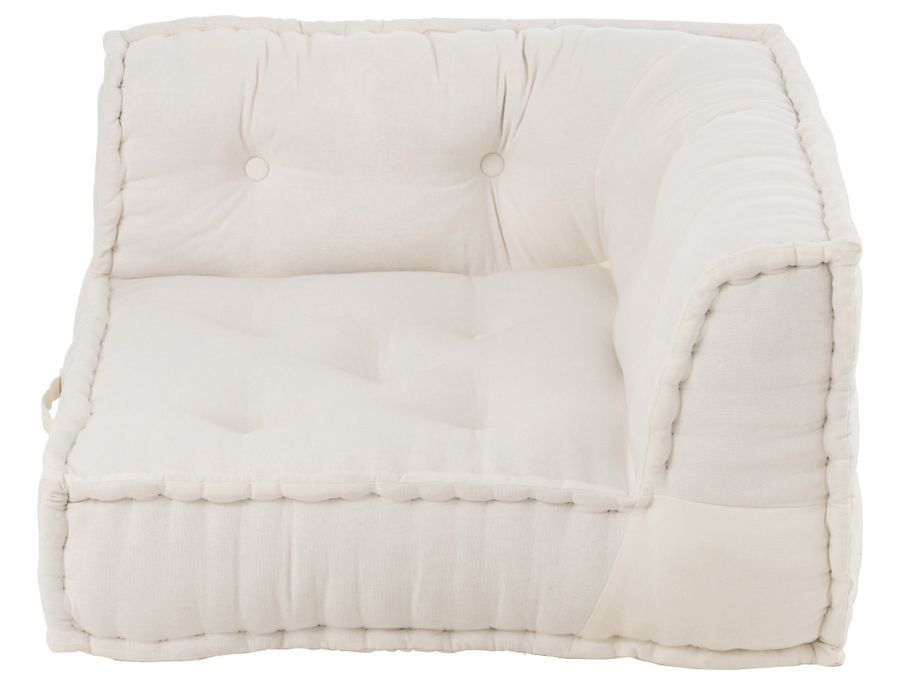 Coussin siège d'angle coton blanc Linah 75 x 79 x 46 cm - Photo n°3