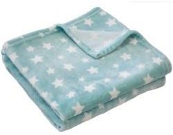 Doux Nid Couverture Bebe 100 X 150 Cm Imprime Etoile Aqua Microdoux Lestendances Fr