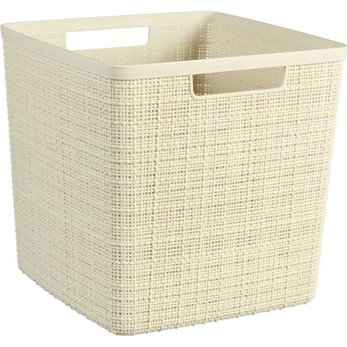 CURVER Paniere Jute cube 17 L Beige LesTendances.fr