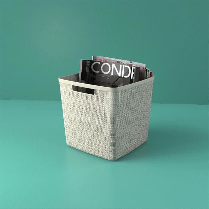 CURVER Paniere Jute cube 17 L Beige LesTendances.fr