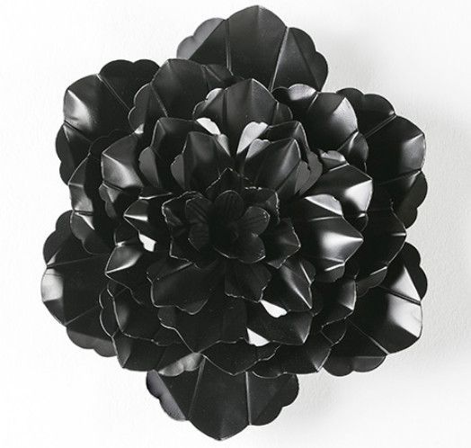 Décor mural métal noir Floribis L 39 x H 39 x P 7 cm - Photo n°1