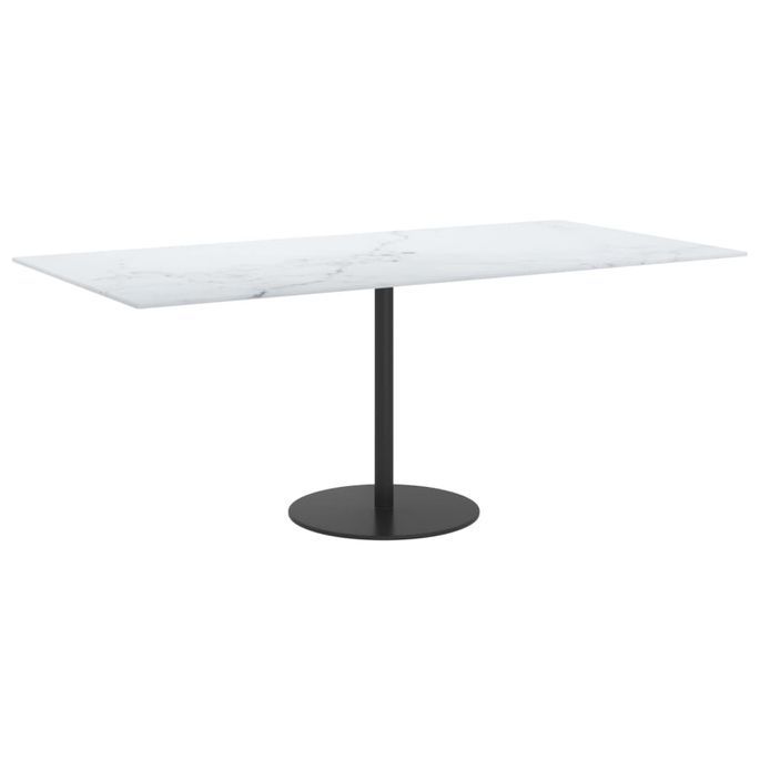 Dessus de table Blanc 100x50 cm 6 mm Verre trempé design marbre - Photo n°2