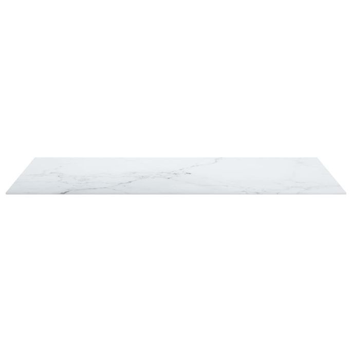 Dessus de table Blanc 100x50 cm 6 mm Verre trempé design marbre - Photo n°4