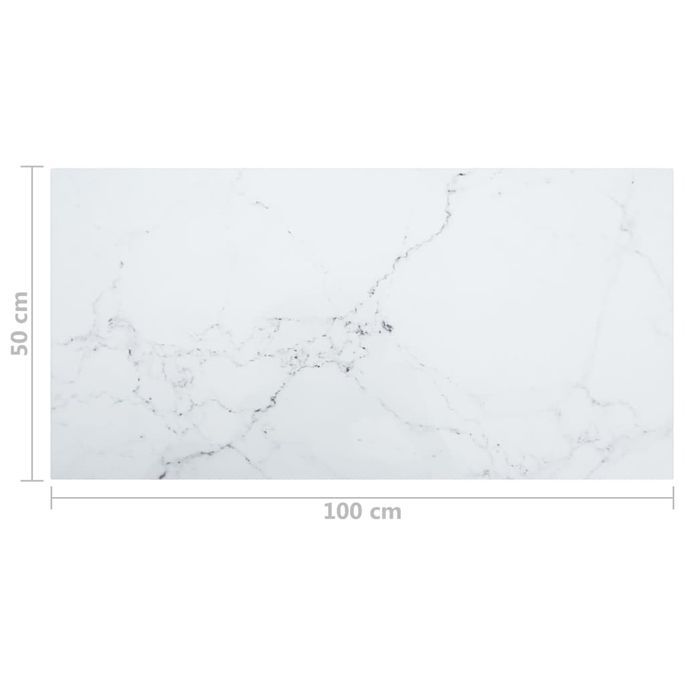 Dessus de table Blanc 100x50 cm 6 mm Verre trempé design marbre - Photo n°6
