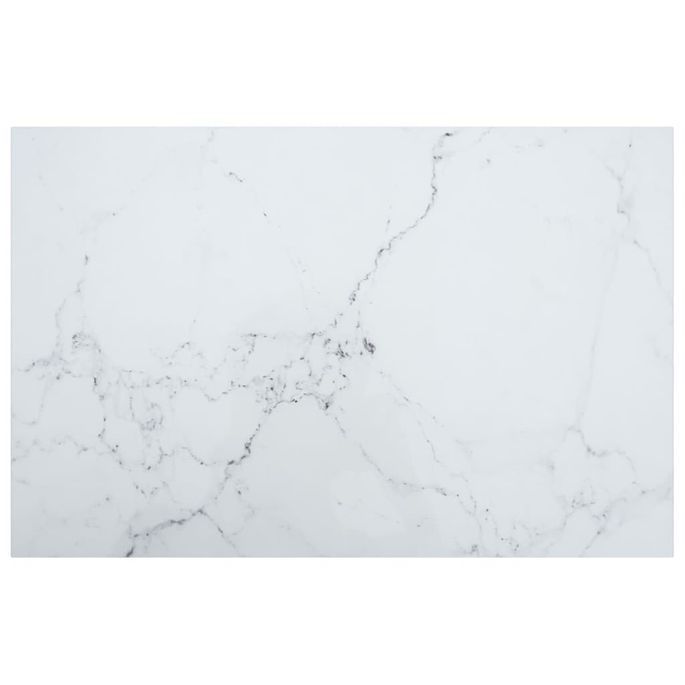 Dessus de table Blanc 100x62 cm 8 mm Verre trempé design marbre - Photo n°1