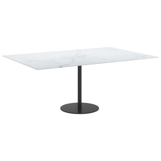 Dessus de table Blanc 100x62 cm 8 mm Verre trempé design marbre - Photo n°2