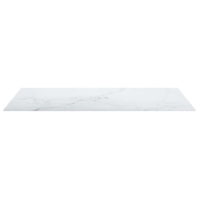 Dessus de table Blanc 100x62 cm 8 mm Verre trempé design marbre - Photo n°4