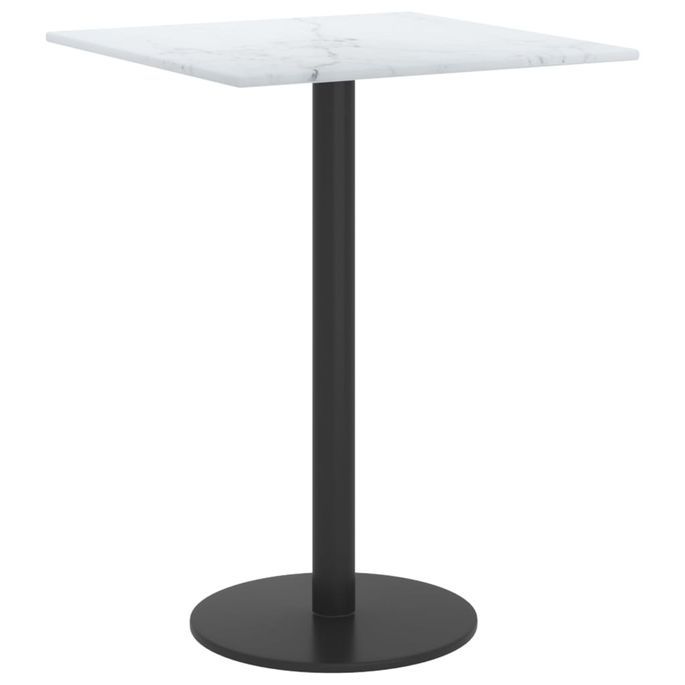 Dessus de table Blanc 30x30cm 6mm Verre trempé et design marbre - Photo n°2