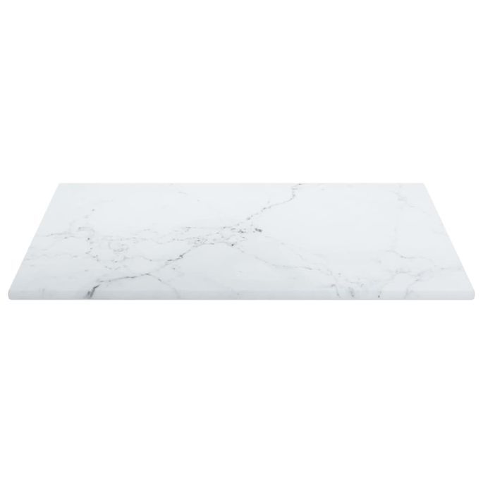 Dessus de table Blanc 30x30cm 6mm Verre trempé et design marbre - Photo n°4
