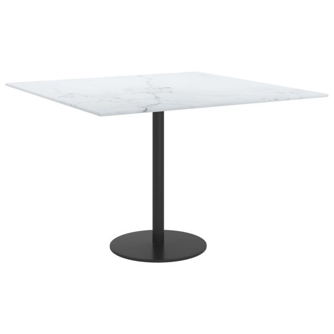 Dessus de table Blanc 60x60cm 6mm Verre trempé et design marbre - Photo n°2