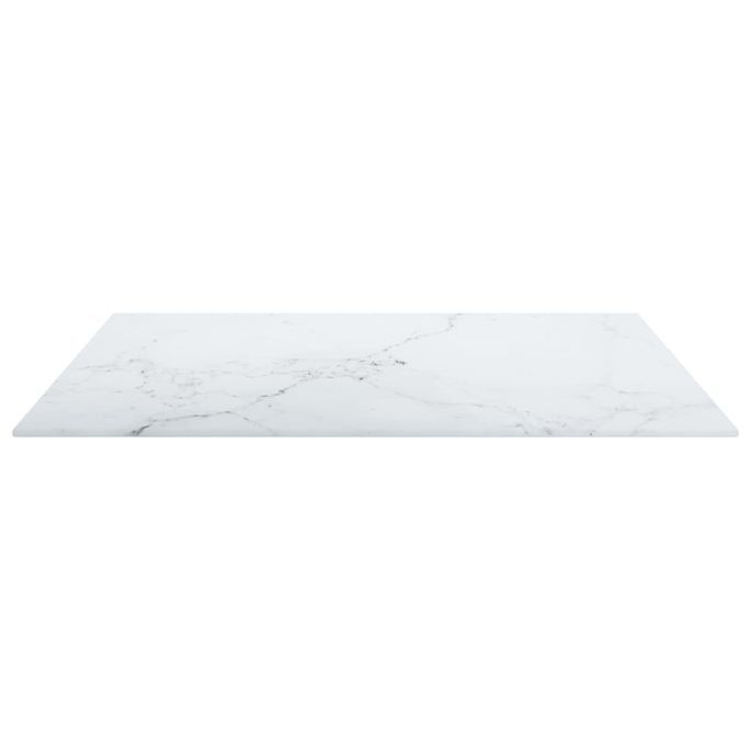 Dessus de table Blanc 60x60cm 6mm Verre trempé et design marbre - Photo n°4