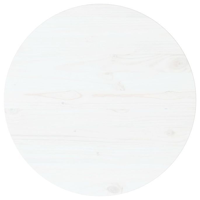 Dessus de table Blanc Ø70x2,5 cm Bois de pin massif - Photo n°1