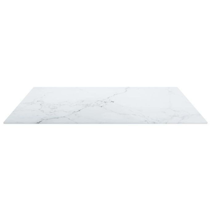 Dessus de table Blanc 70x70cm 6mm Verre trempé et design marbre - Photo n°4