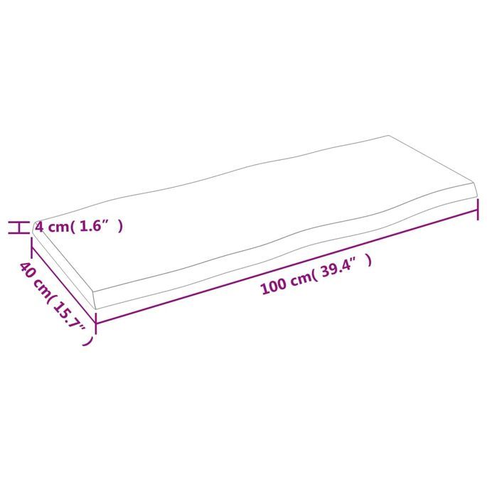 Dessus de table bois chêne massif non traité bordure assortie - Photo n°4