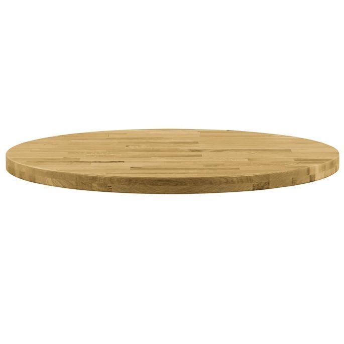 Dessus de table Bois de chêne massif Rond 44 mm 500 mm - Photo n°2