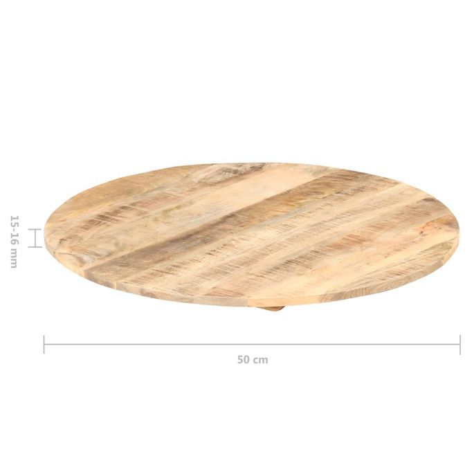 Dessus de table Bois de manguier solide Rond 15-16 mm 50 cm - Photo n°3