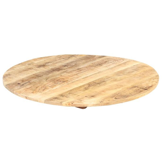 Dessus de table Bois de manguier solide Rond 15-16 mm 70 cm - Photo n°6
