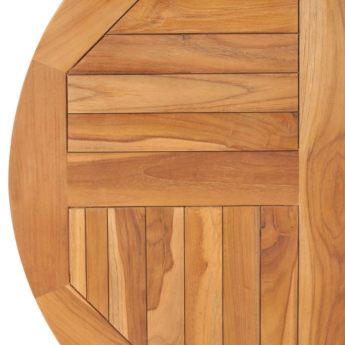 Dessus de table Bois de teck solide Rond 2,5 cm 80 cm - Photo n°5
