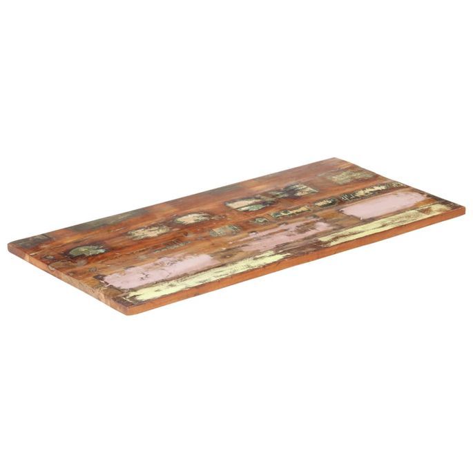 Dessus de table rectangulaire 60x100 cm 25-27 mm Bois récupéré - Photo n°7