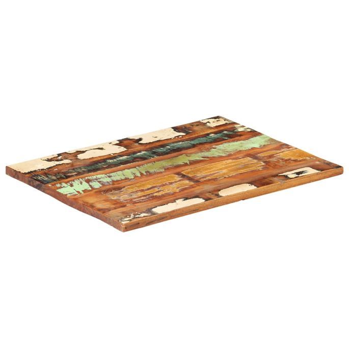 Dessus de table rectangulaire 60x80 cm 25-27 mm Bois récupéré - Photo n°1