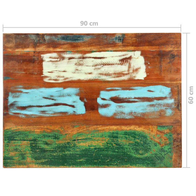 Dessus de table rectangulaire 60x90 cm 25-27 mm Bois récupéré - Photo n°6