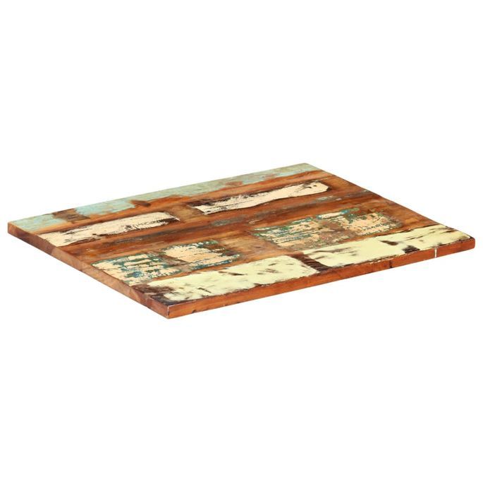 Dessus de table rectangulaire 70x90 cm 25-27 mm Bois récupéré - Photo n°7