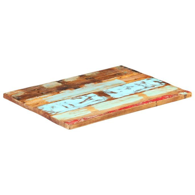 Dessus de table rectangulaire 70x90 cm 25-27 mm Bois récupéré - Photo n°9