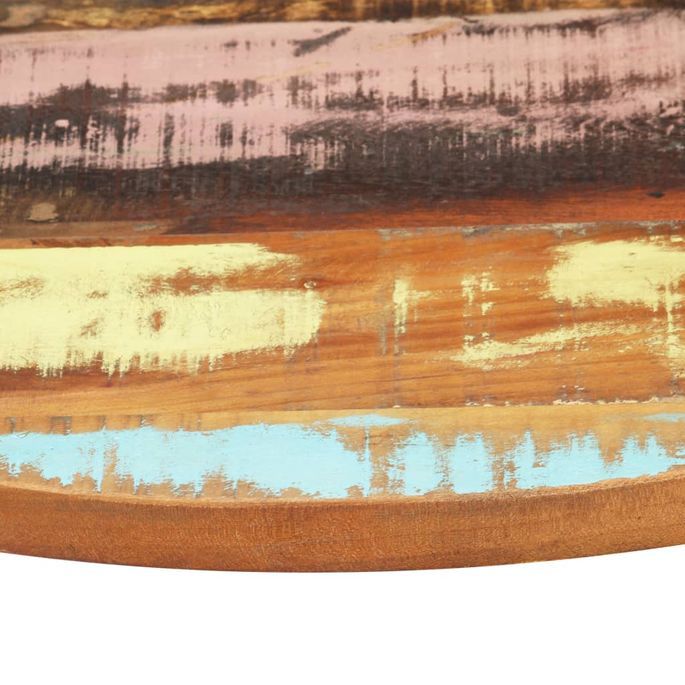 Dessus de table rond 50 cm 25-27 mm Bois de récupération solide - Photo n°5