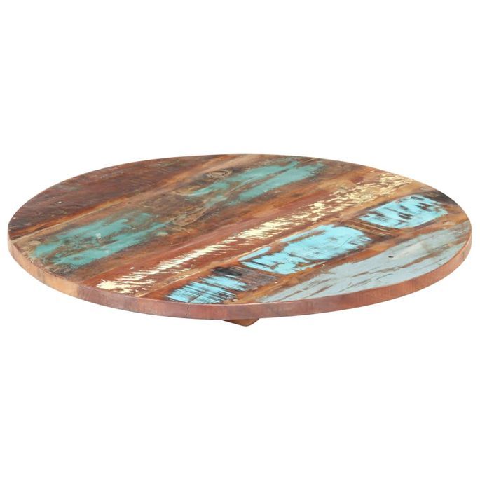 Dessus de table rond 50 cm 25-27 mm Bois de récupération solide - Photo n°9