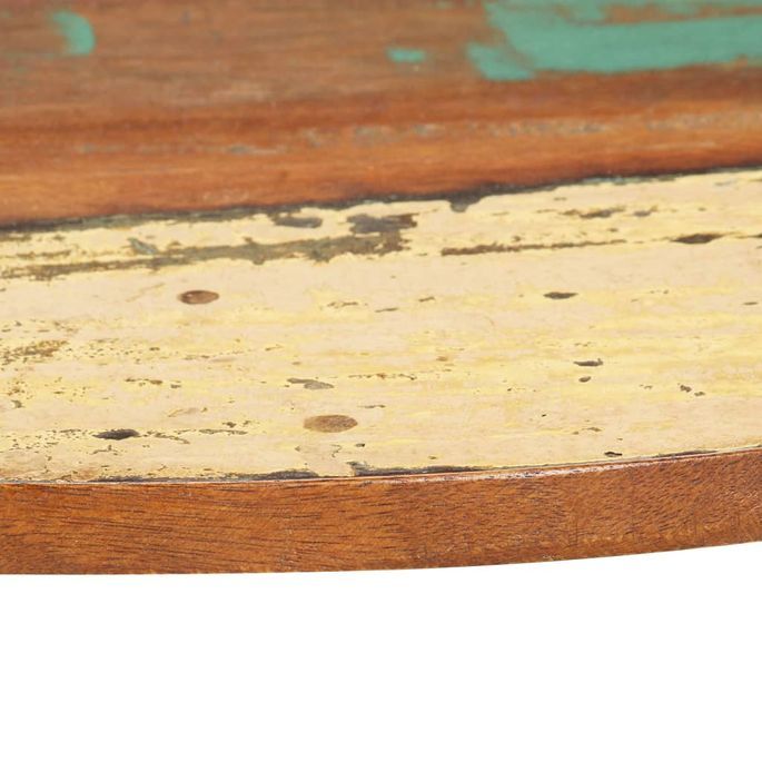 Dessus de table rond 60 cm 15-16 mm Bois de récupération solide - Photo n°5